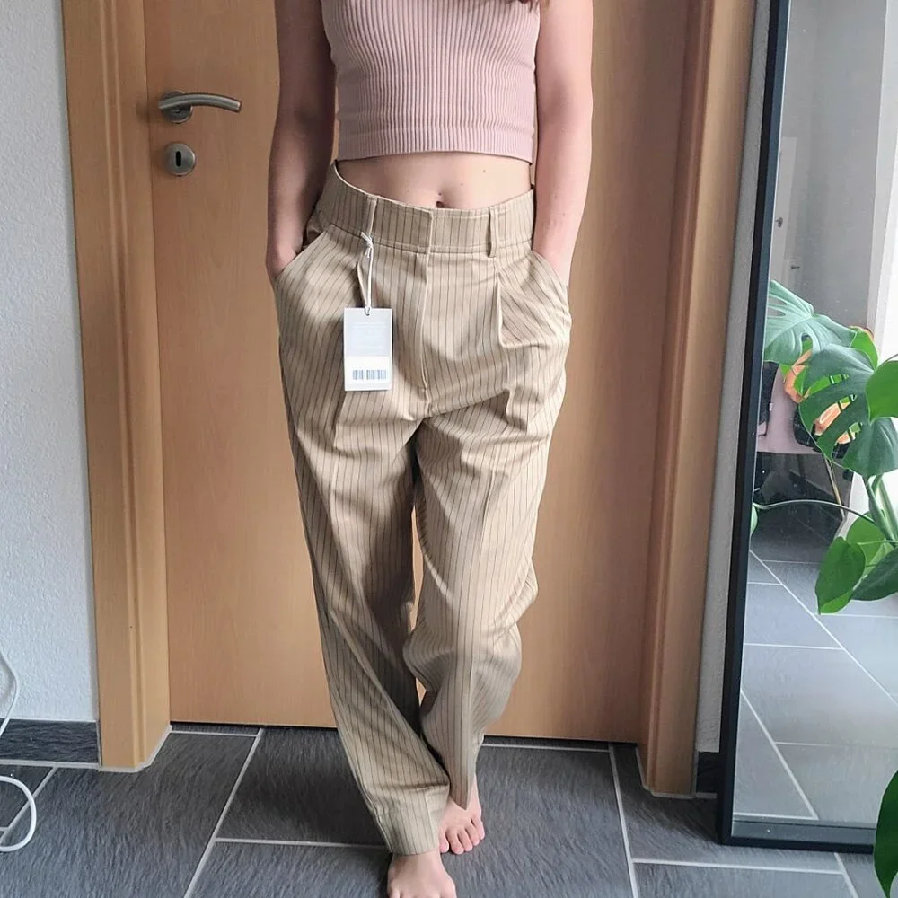 Everlane The Draper High Waisted Pinstripe Trouser Pants Size 4 - New with tags - Picture 10 of 16